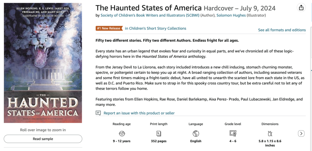 THE HAUNTED STATES OF AMERICA is Amazon's #1 New Release in Children's Short Story Collections
