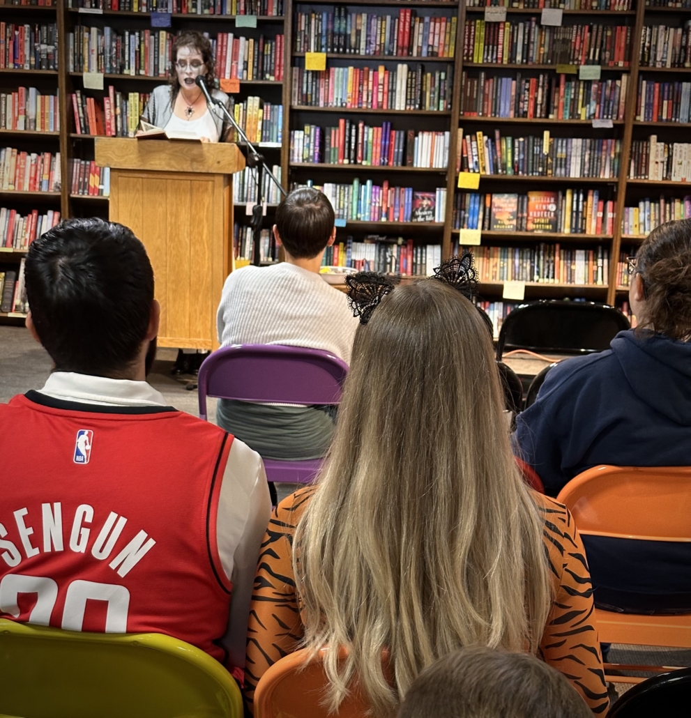 Author Silvia Acevedo reads her spooky tale from the book THE HAUNTED STATES OF AMERICA