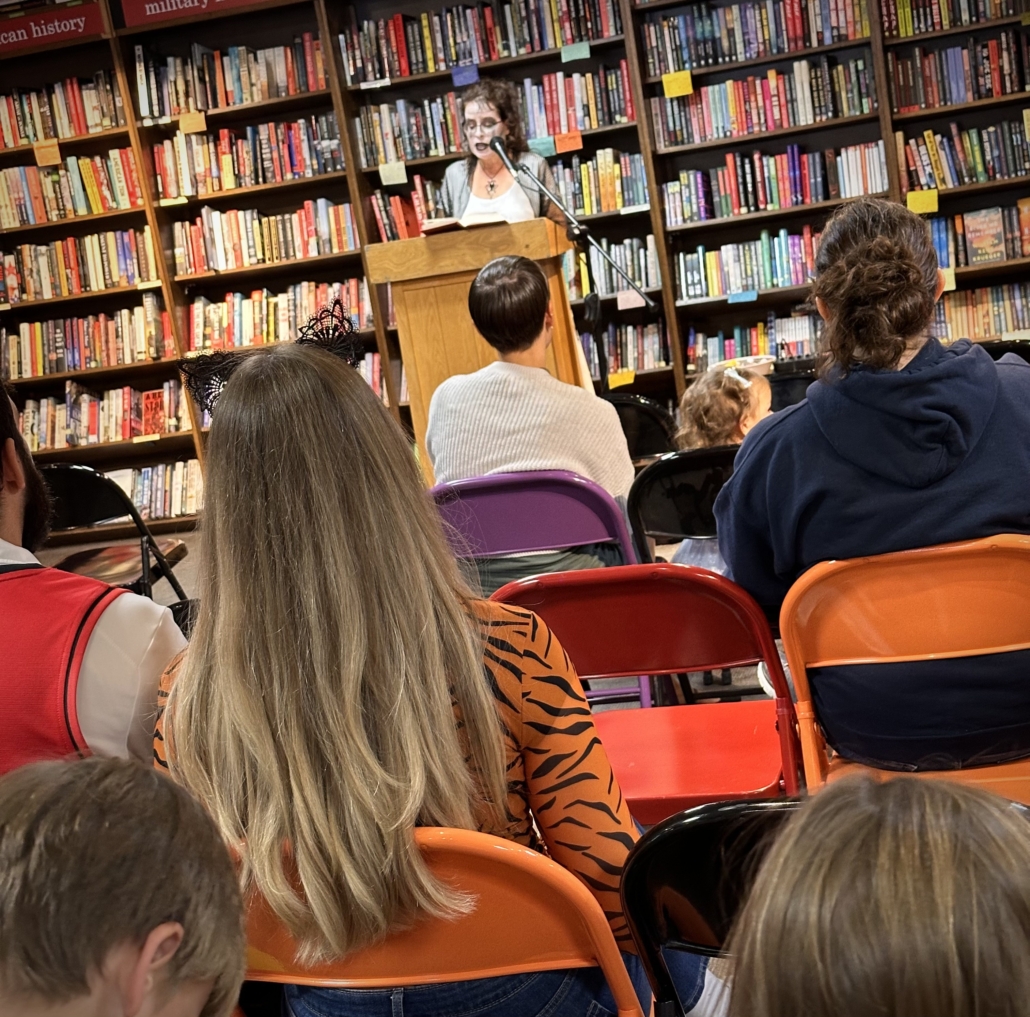 Author Silvia Acevedo reads her spooky tale from the book THE HAUNTED STATES OF AMERICA